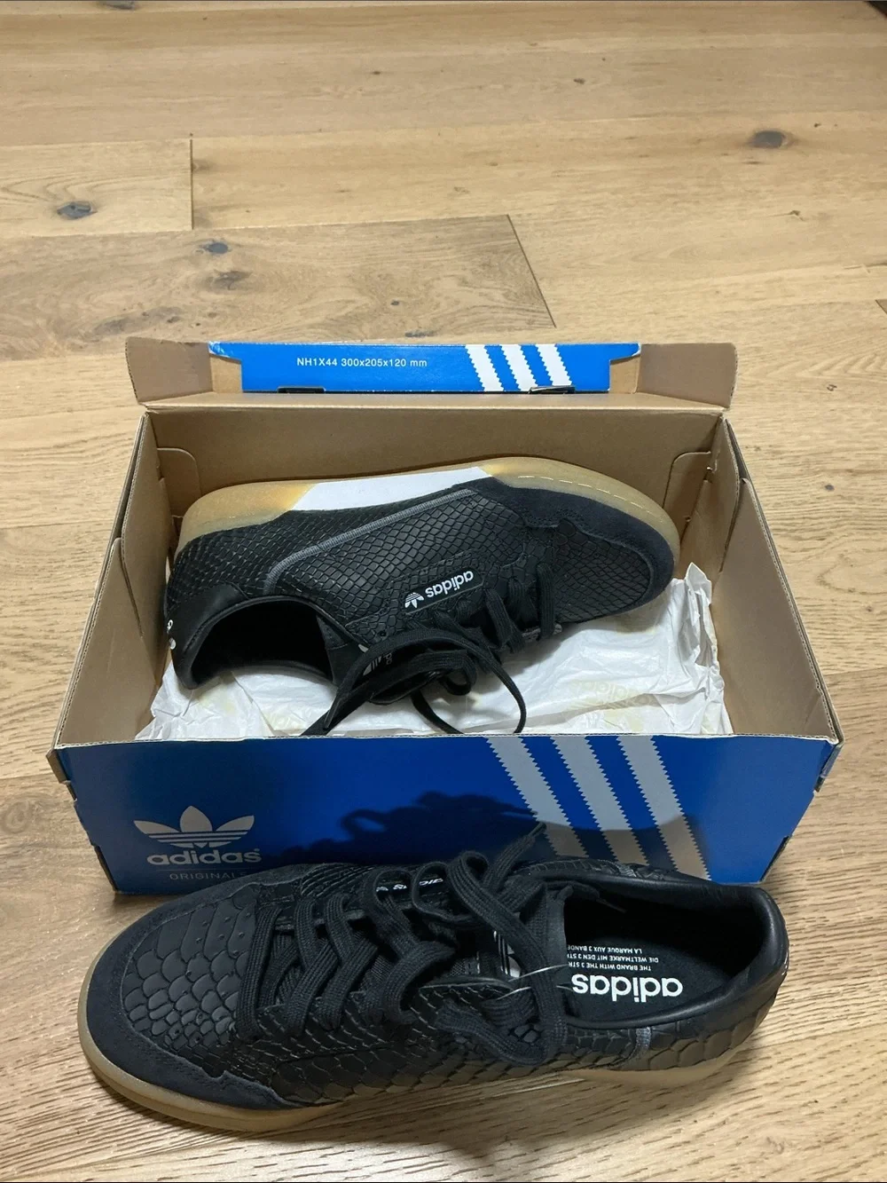 adidas Blue Men Shoe Box with White Three Stripes